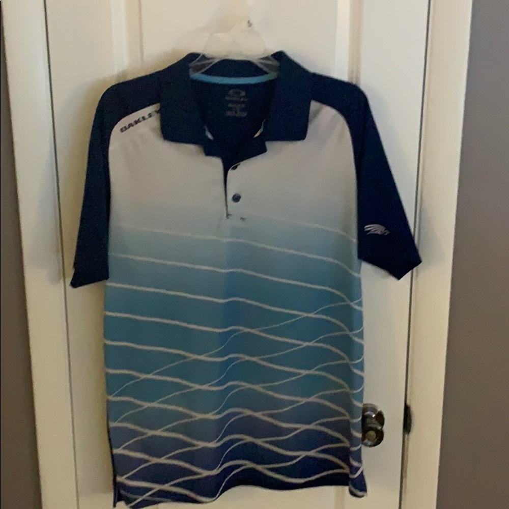 Men’s Oakley Blue/Aqua Crisscross Large Polo